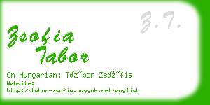 zsofia tabor business card